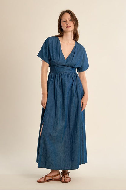 Molly Bracken Long Lyocell Dress Blue