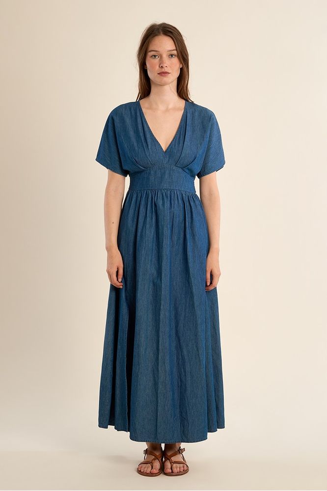 Molly Bracken Long Lyocell Dress Blue