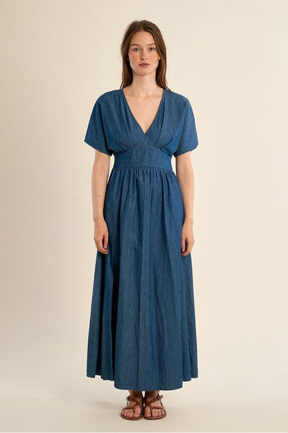 Molly Bracken Long Lyocell Dress Blue