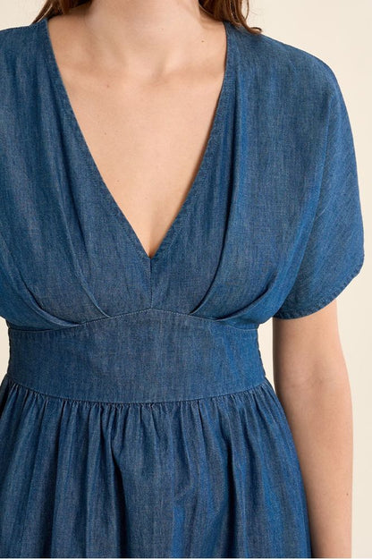 Molly Bracken Long Lyocell Dress Blue