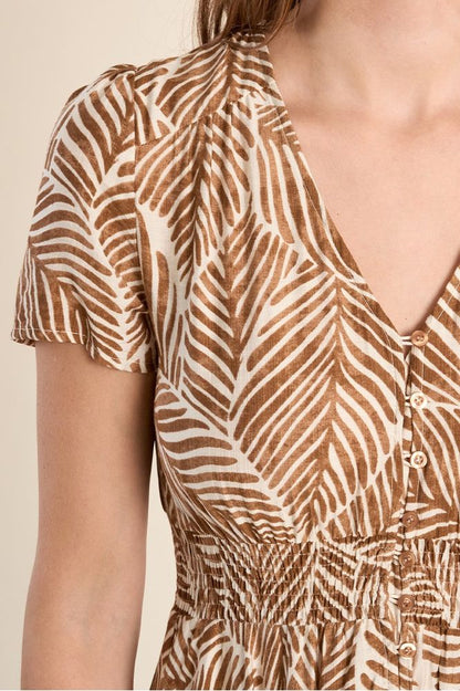 Molly Bracken Print Maxi Dress Camel