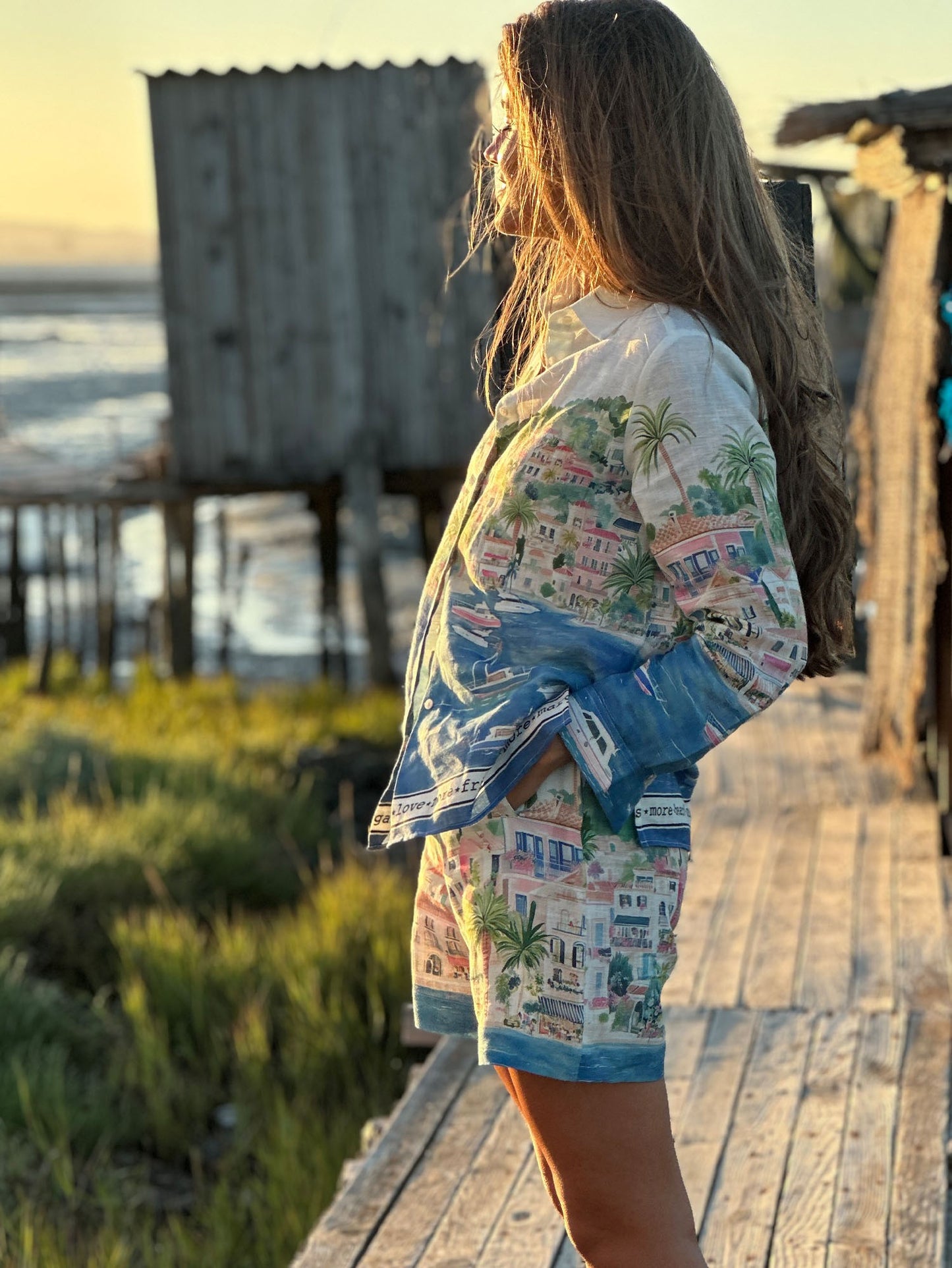 Vilagallo Coast Print Shorts 33573