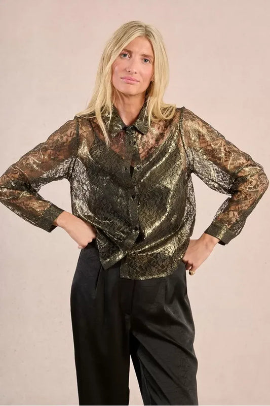 Molly Bracken Metallic Lace Shirt