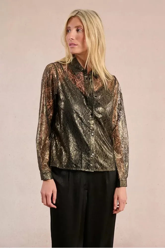 Molly Bracken Metallic Lace Shirt