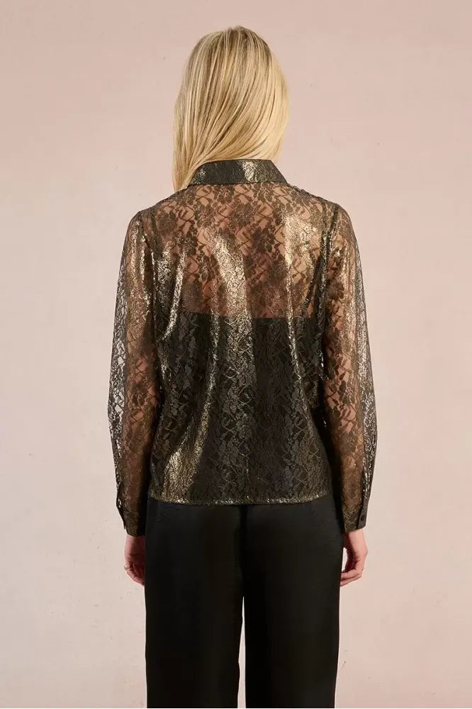 Molly Bracken Metallic Lace Shirt