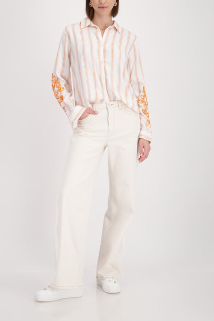 Monari Blouse Off-White Pattern 410249