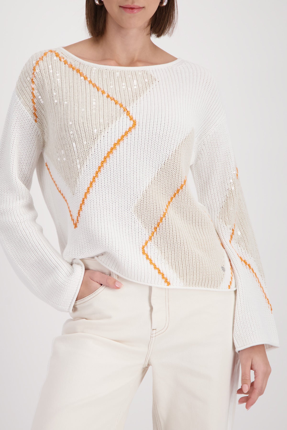 Monari Pullover Off-White Pattern 410281