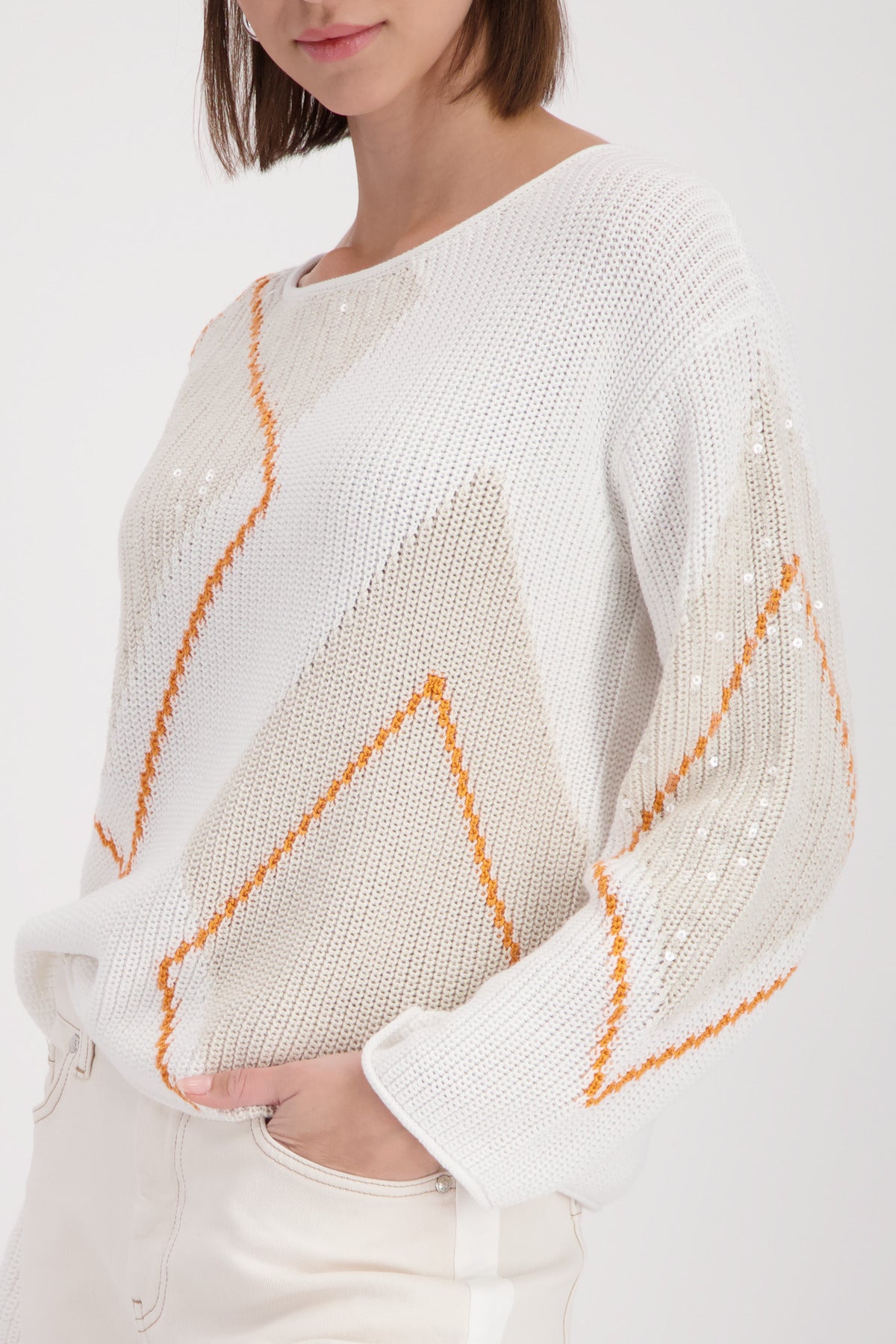 Monari Pullover Off-White Pattern 410281