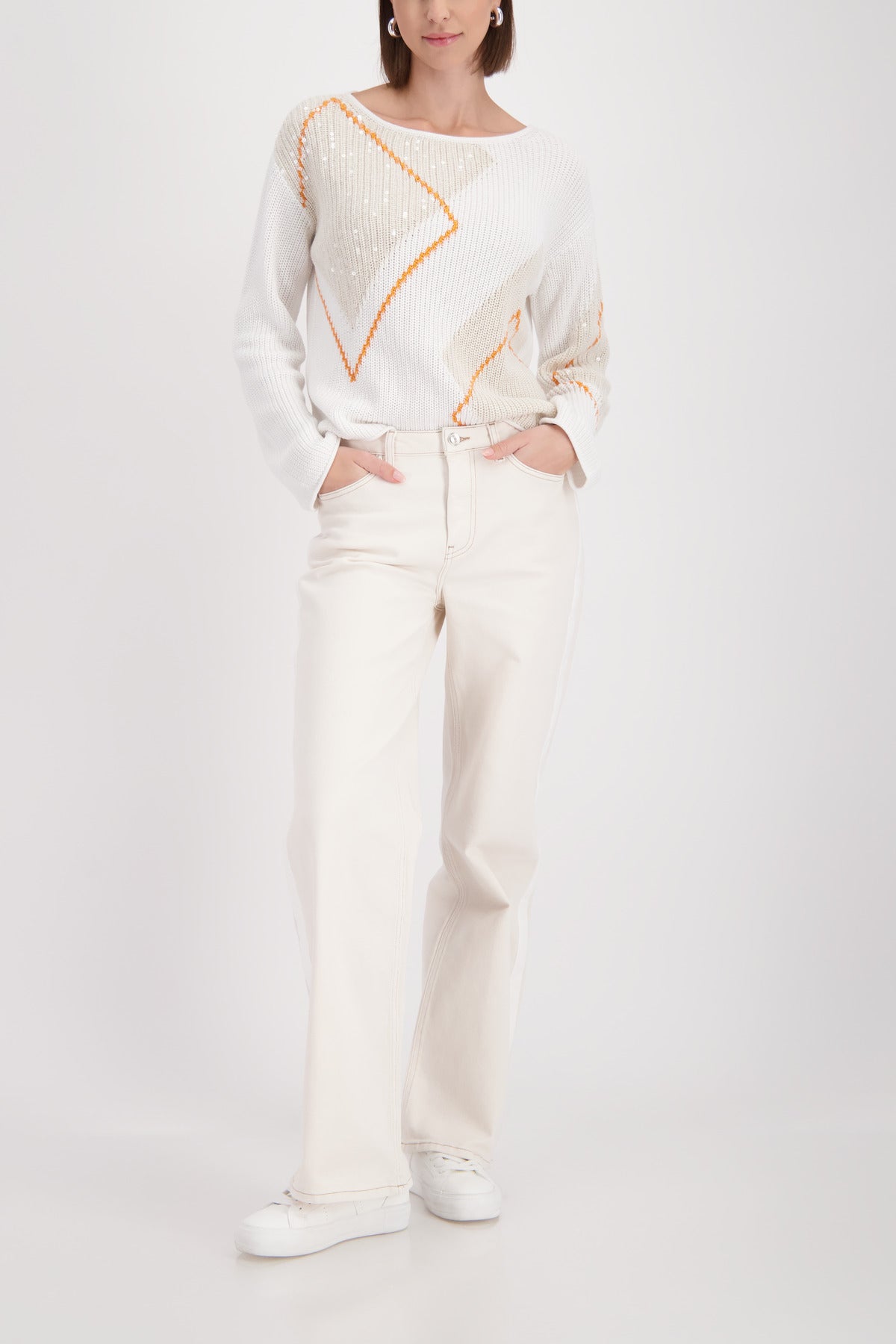 Monari Pullover Off-White Pattern 410281