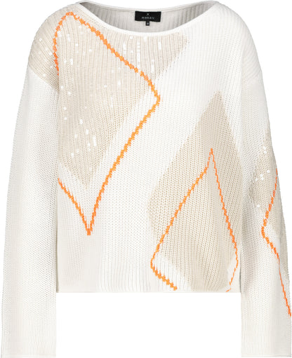 Monari Pullover Off-White Pattern 410281