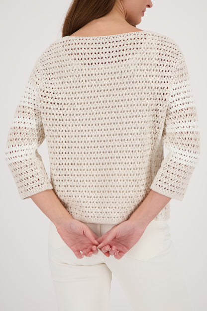 Monari Pullover Champagne Beige Pattern 410225