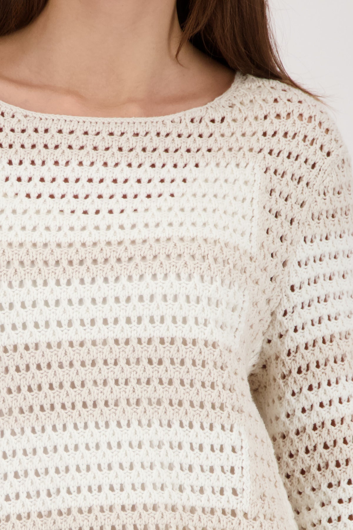 Monari Pullover Champagne Beige Pattern 410225