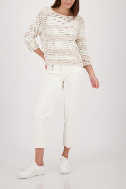 Monari Pullover Champagne Beige Pattern 410225