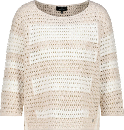 Monari Pullover Champagne Beige Pattern 410225