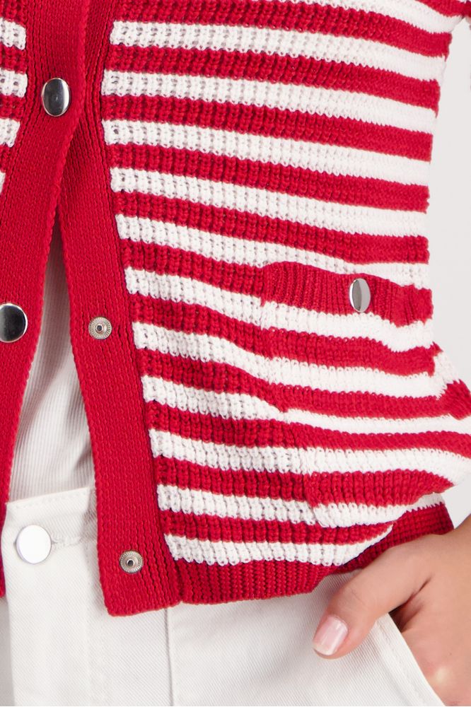 Monari Cardigan Red Striped