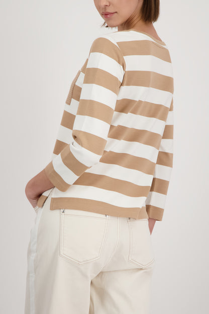 Monari T-Shirt Biscotti Striped 410146
