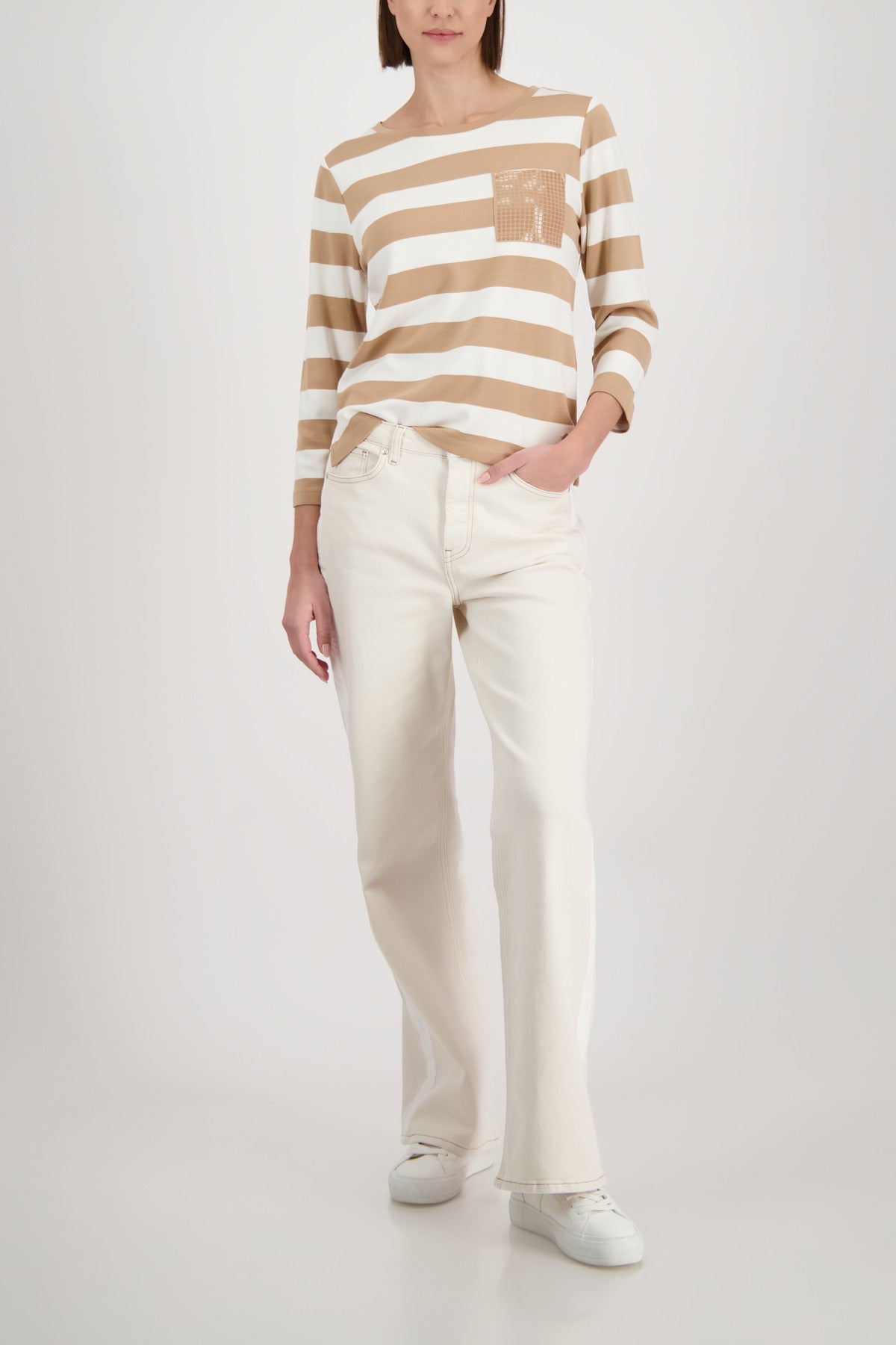 Monari T-Shirt Biscotti Striped 410146