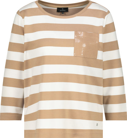 Monari T-Shirt Biscotti Striped 410146