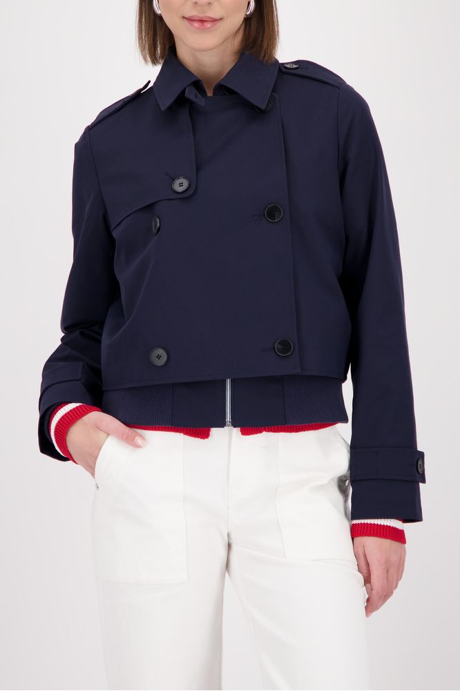 Monari Short Trench Coat Marine