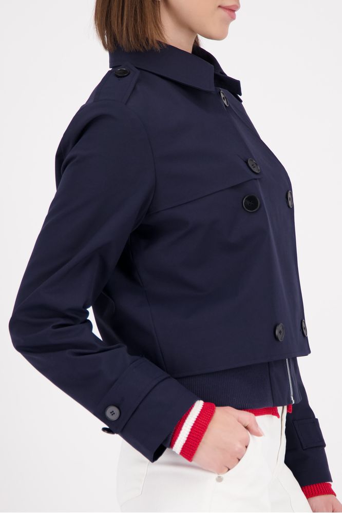 Monari Short Trench Coat Marine