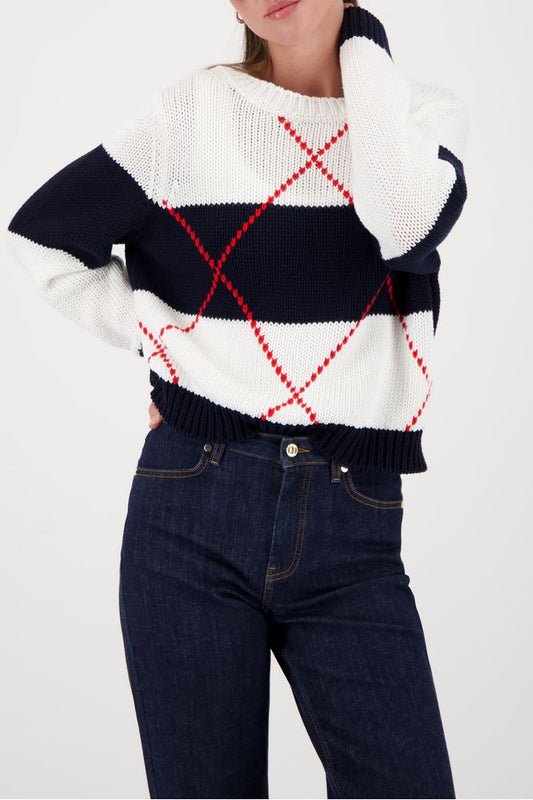 Monari Pullover Marine Pattern