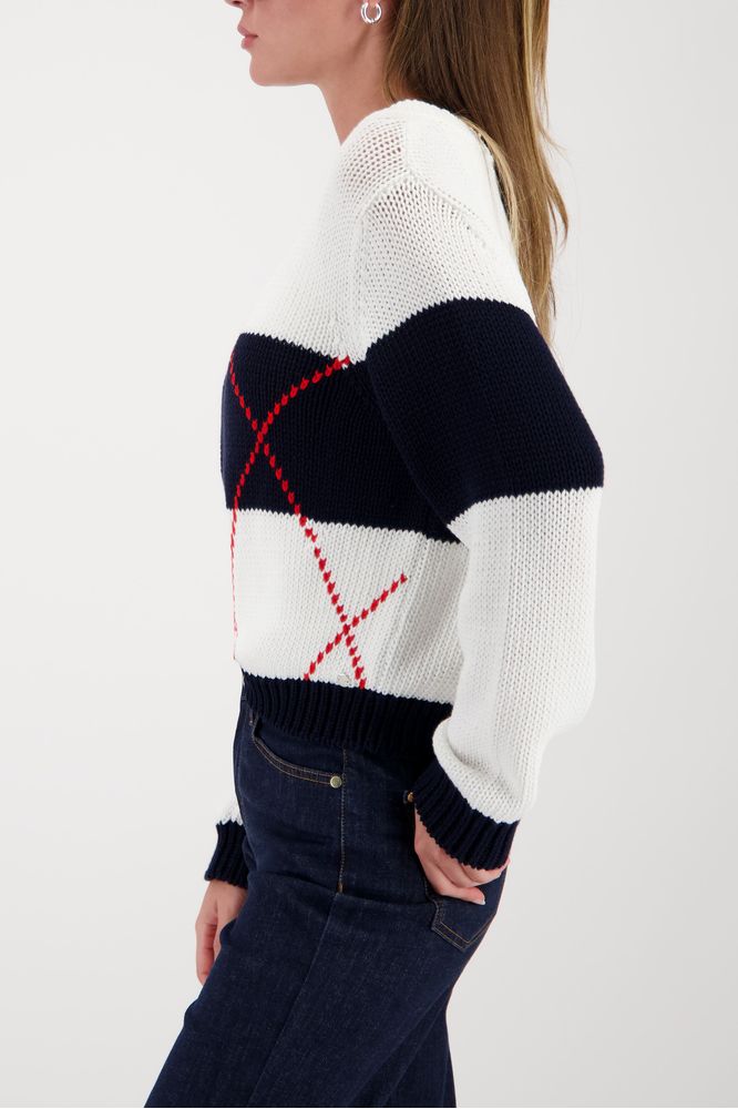 Monari Pullover Marine Pattern