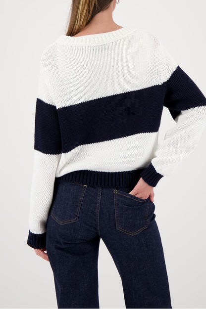 Monari Pullover Marine Pattern