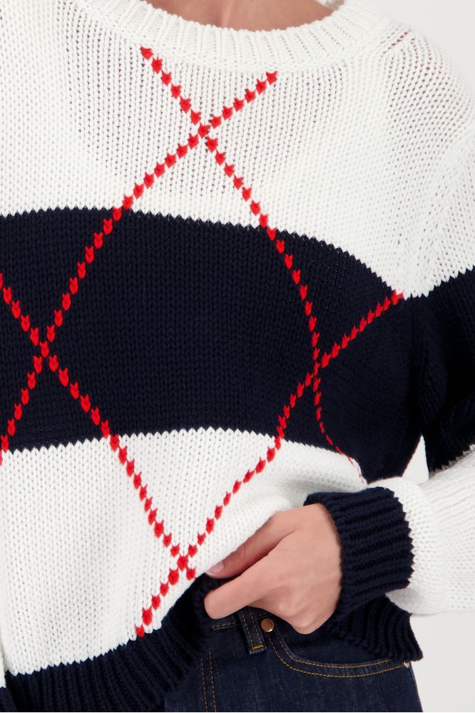 Monari Pullover Marine Pattern