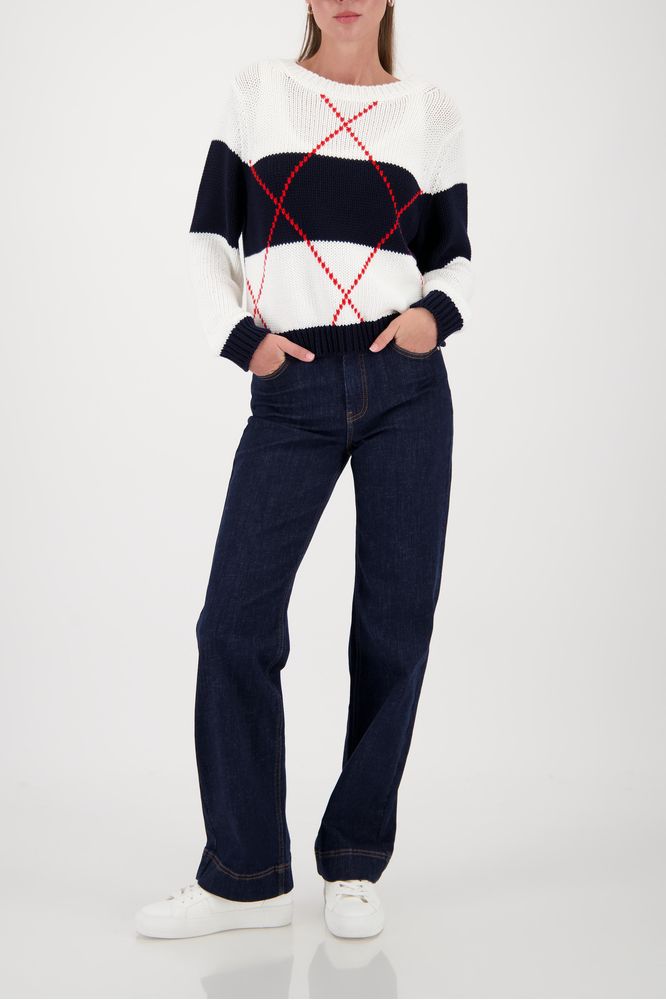 Monari Pullover Marine Pattern