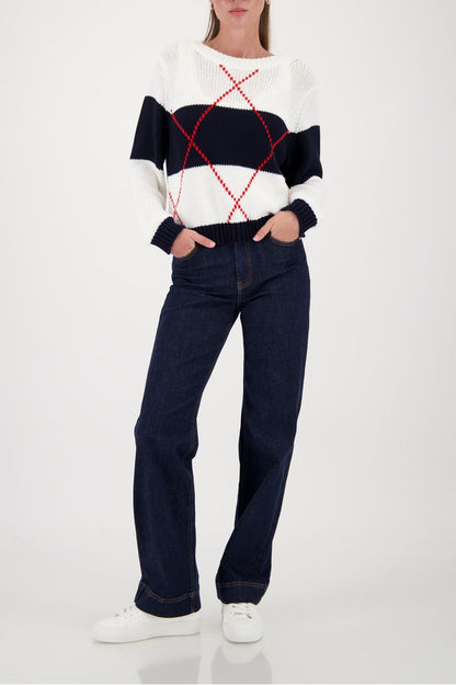 Monari Pullover Marine Pattern