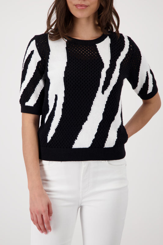 Monari Black Pattern Pullover 410909