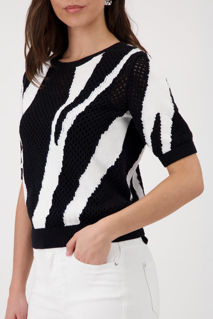 Monari Black Pattern Pullover 410909