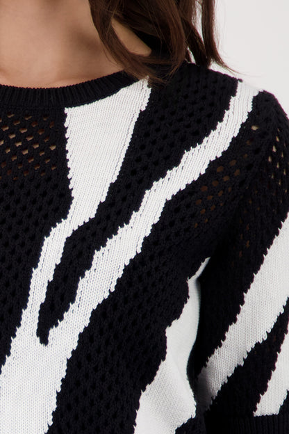 Monari Black Pattern Pullover 410909
