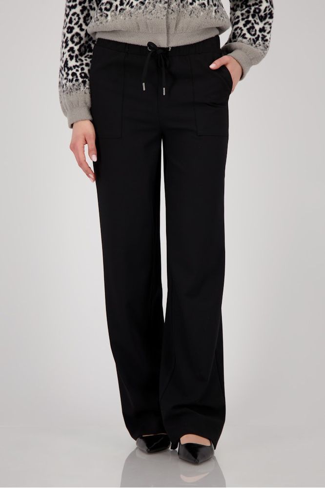 Monari Black Wide Leg Trousers