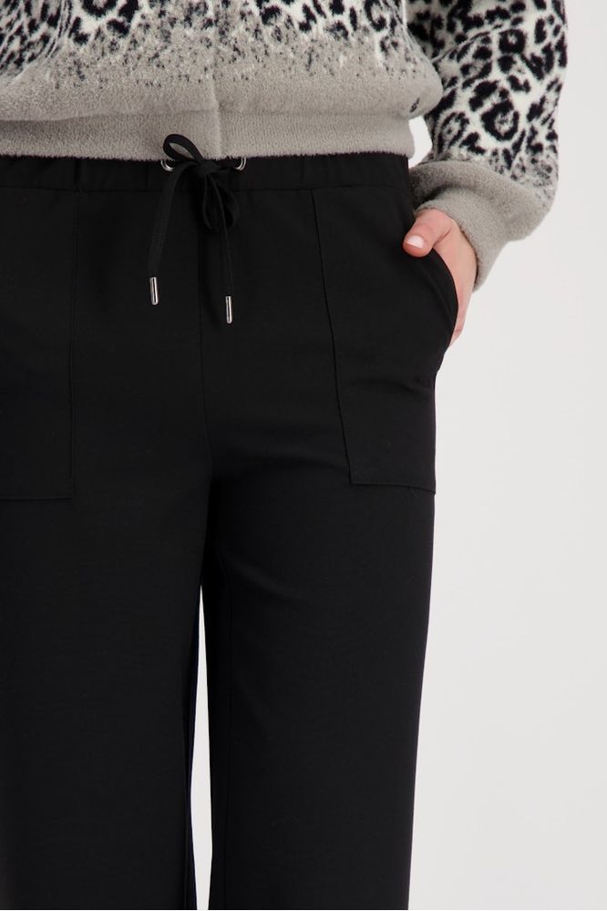 Monari Black Wide Leg Trousers