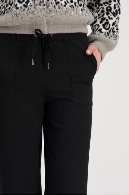 Monari Black Wide Leg Trousers