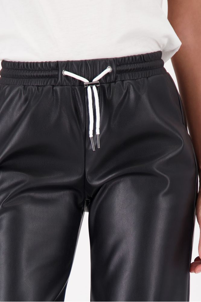 Monari Black Leather Look Trouser