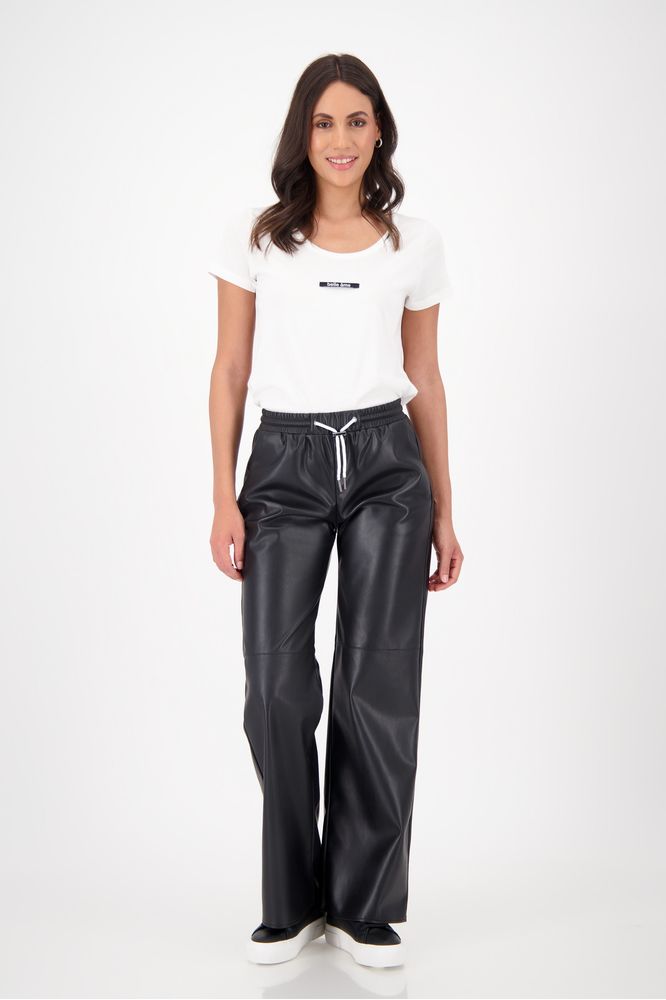 Monari Black Leather Look Trouser