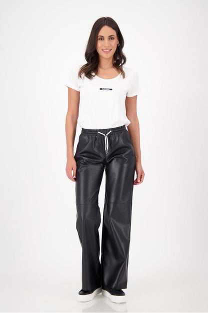 Monari Black Leather Look Trouser