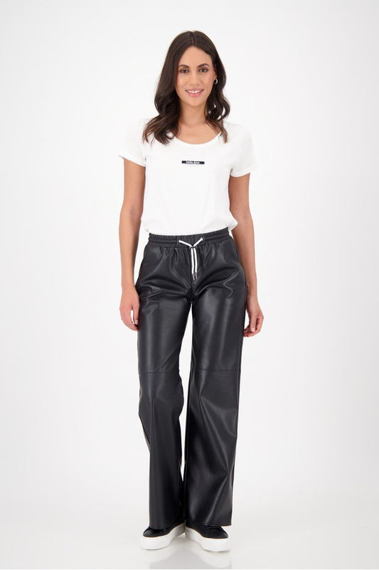 Monari Black Leather Look Trouser