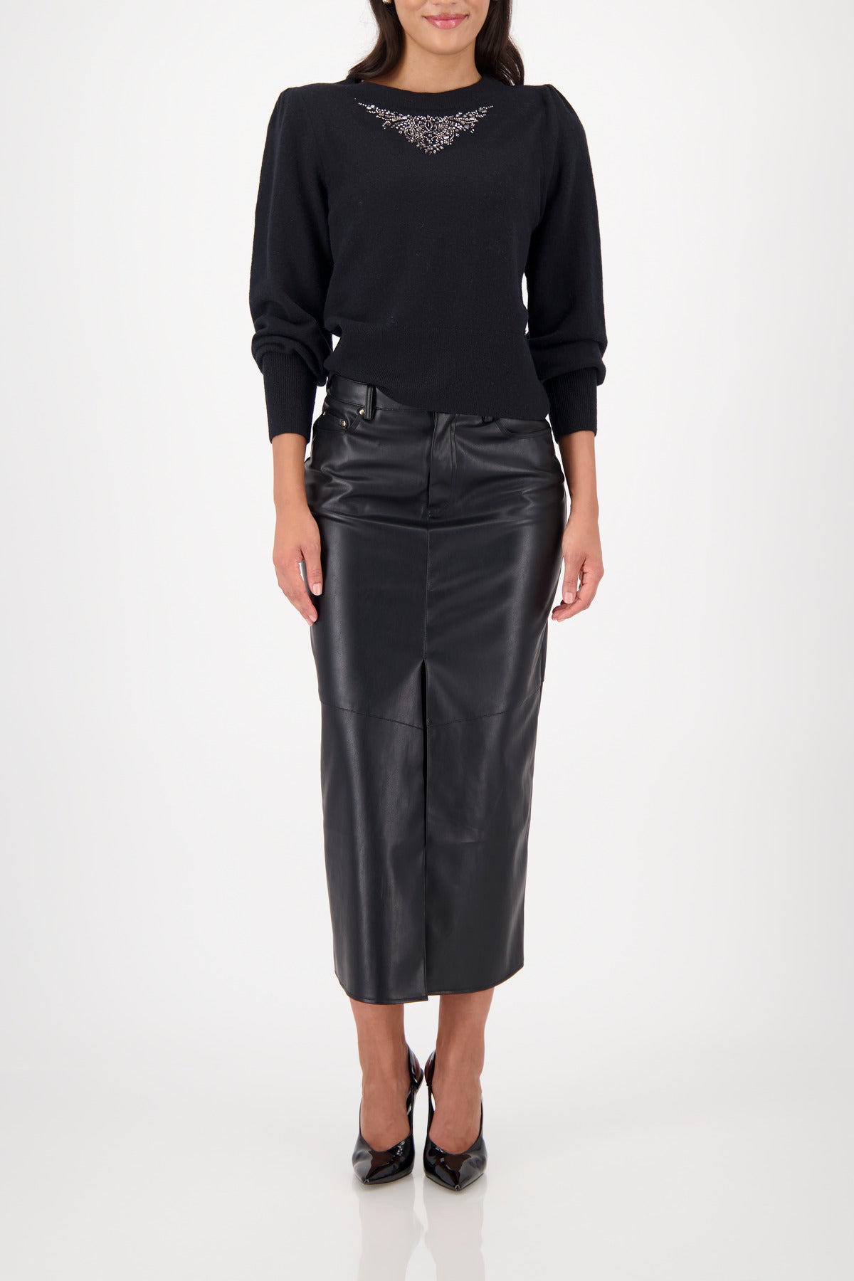 Monari Leather Look Skirt