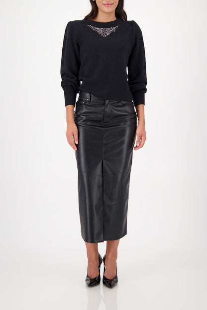 Monari Leather Look Skirt