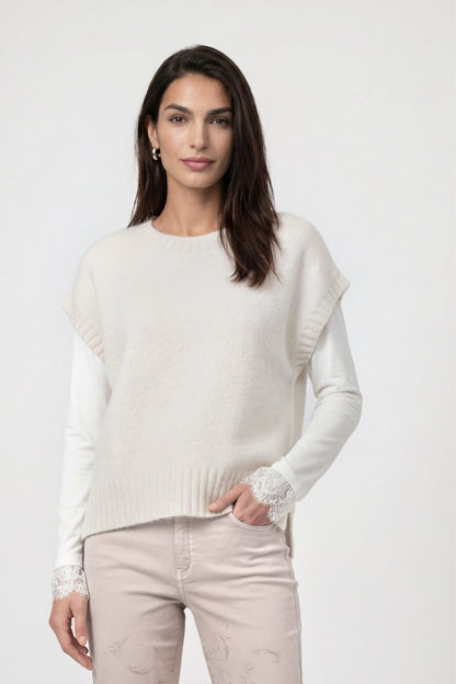 Monari Lurex Vest Piece Pearly