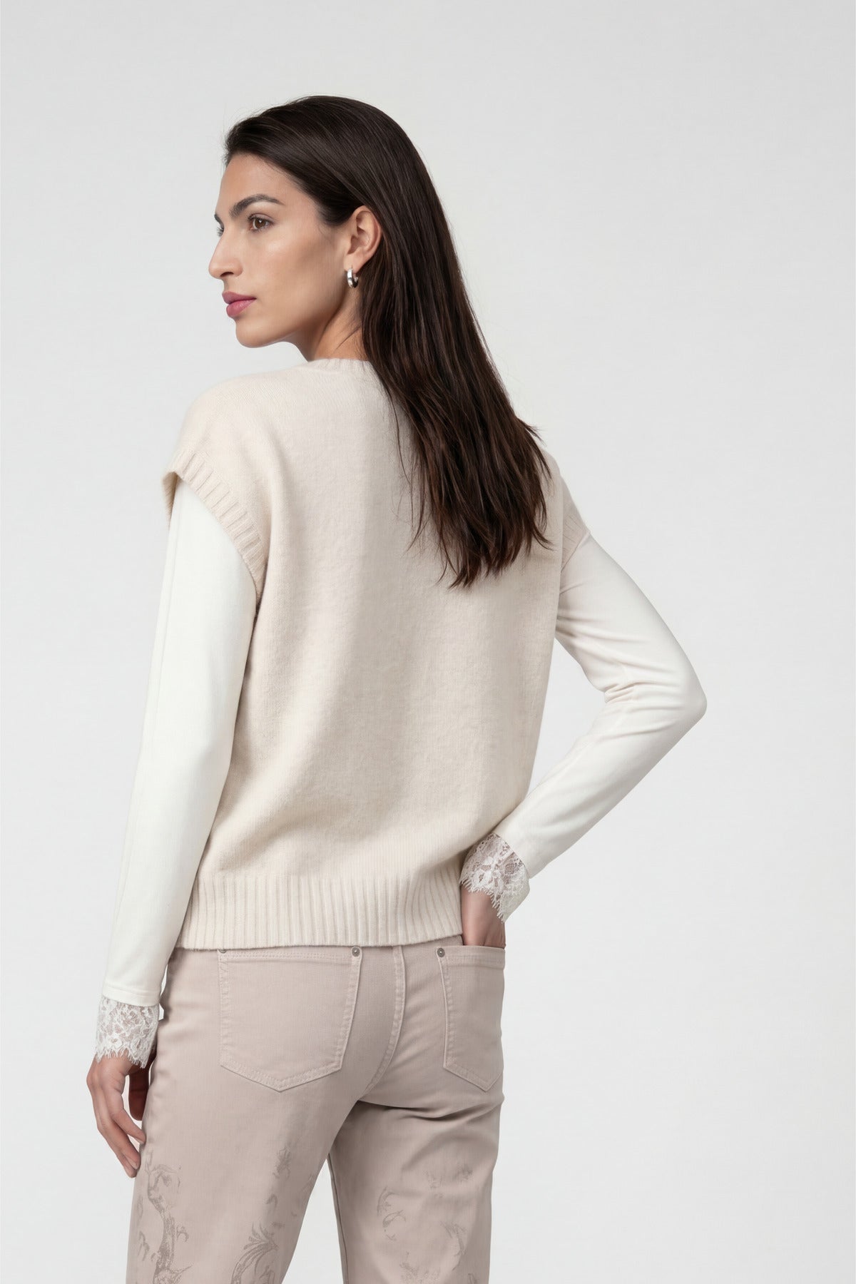 Monari Lurex Vest Piece Pearly