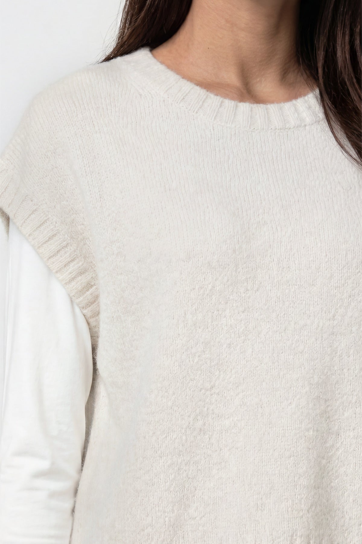 Monari Lurex Vest Piece Pearly