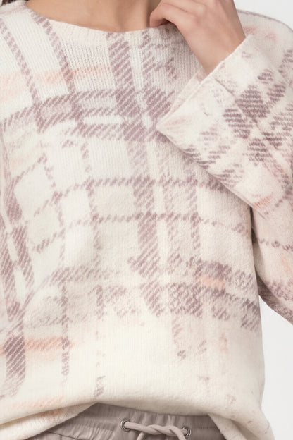 Monari Check Print Pullover Pearly Pattern