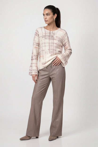 Monari Check Print Pullover Pearly Pattern