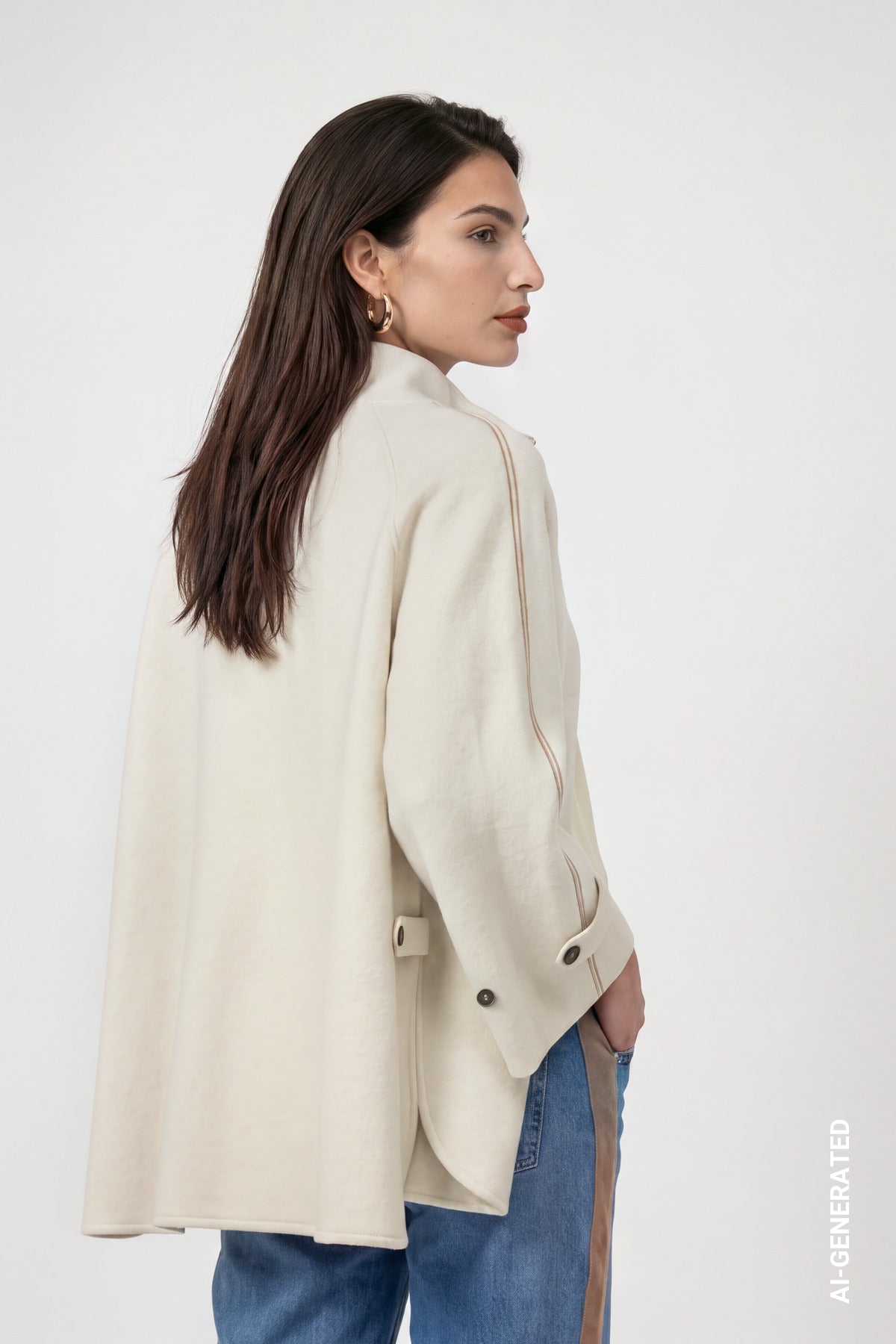 Monari Knitted Doubleface Jacket Antique White