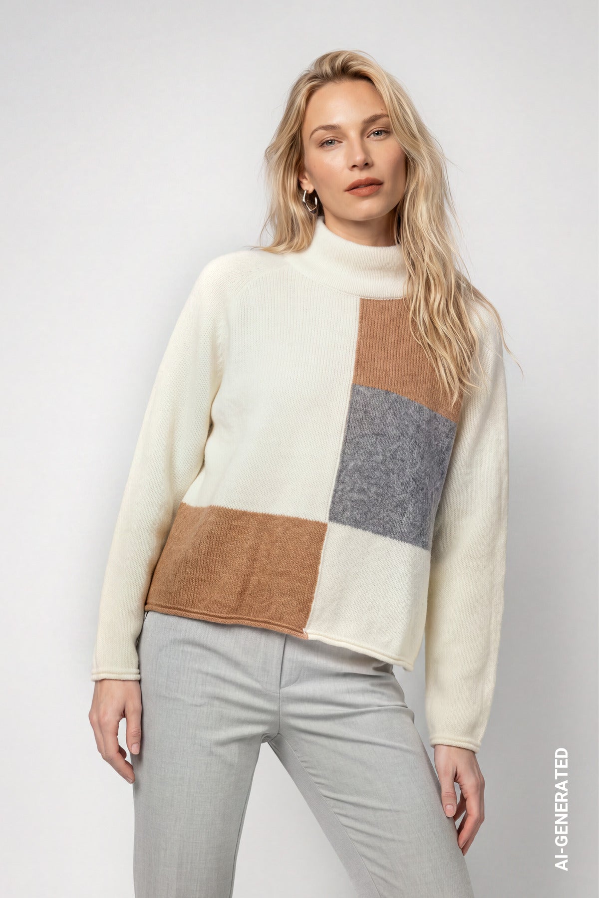 Monari Colourblock Pullover Antique White