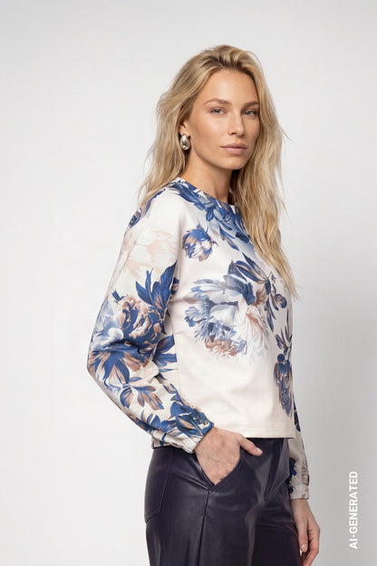 Monari Floral Pullover Crème Brûlée